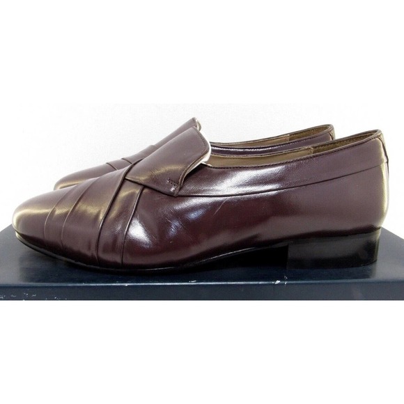 Mens Giorgio Brutini Pierce Wine Brown Leather Slip-On Dress Loafers 12 Wide NEW - Picture 3 of 5